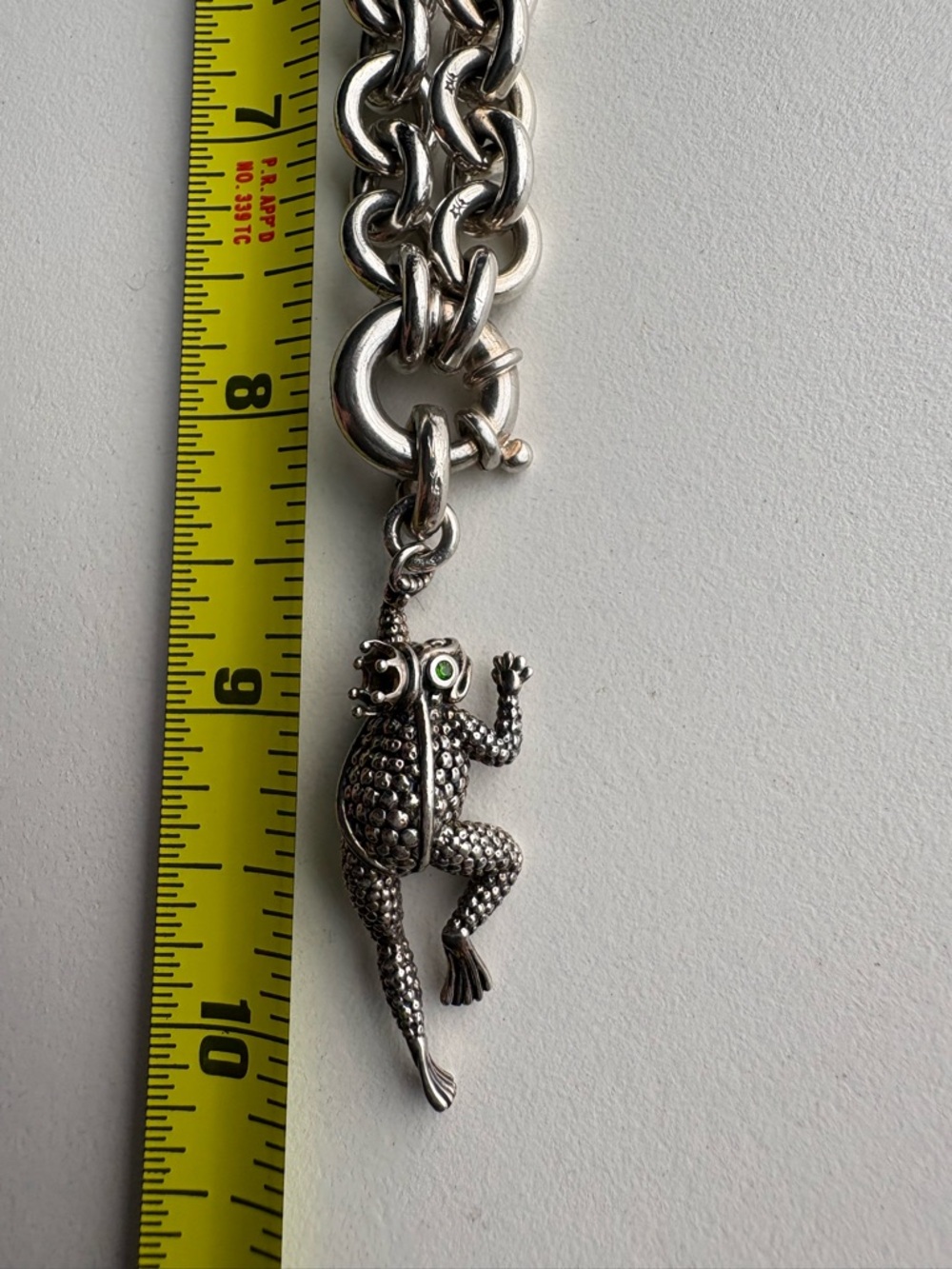 Kieselstein Cord Frog Prince Sterling Silver Chain Link Necklace & Charm 99.2 - Picture 15 of 16